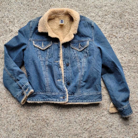 Gap Jean Jacket Sherpa Lined S - Picture 1 of 7